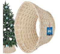 KOTARBAU® Copertura per Albero di Natale Ø 45 cm Naturale Supporto in Rattan Cesto Copri Base Albero Natale Vimini cesta Vaso Albero Natale Base Copri Albero Natale sotto Albero Legno