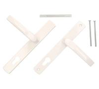 KOTARBAU® Coppia di maniglie 92 mm con piastra lunga bianca per cilindro profilo moderno universale