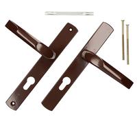 KOTARBAU® Coppia di pulsanti 72 mm con piastra lunga marrone per cilindro profilato moderno universale