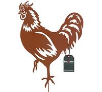 KOTARBAU® Decorazione da Giardino Ruggine Figure 65cm Gallo Gallina Decorazione Natalizia Ecorost Paletto da Giardino Figure E Statue Ruggine Decorazione da Giardino per Patina Esterna