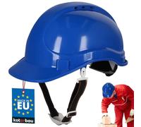 KOTARBAU® Elmetto Antinfortunistica - Plastica - Blu - Casco da Lavoro - Regolabile - Casco Cantiere - con Sottogola - Caschetto Cantiere - Sicurezza