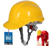 KOTARBAU® Elmetto Antinfortunistica - Plastica - Giallo - Casco da Lavoro - Regolabile - Casco Cantiere - con Sottogola - Caschetto Cantiere - Sicurezza