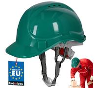 KOTARBAU® Elmetto Antinfortunistica - Plastica - Verde - Casco da Lavoro - Regolabile - Casco Cantiere - con Sottogola - Caschetto Cantiere - Sicurezza