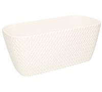 KOTARBAU® - Fioriera ovale da 300 mm, colore: bianco, per balconi e interni moderni