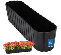 KOTARBAU® Fioriera ovale da balcone, 60 x 14 x 13 cm, colore antracite, per balcone e terrazza, vaso per piante da balcone, vaso per erbe aromatiche, per balcone e giardino, rustico