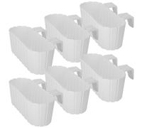KOTARBAU® 6 Pezzi Fioriera da Esterno - Vasi per Piante da Esterno - 40 x 15 x 15 cm - Fioriera da Balcone - Rettangolare - PVC - Bianco - con Supporto - Leggera - Decorazione Balcone