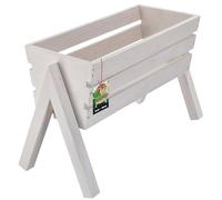 KOTARBAU® Fioriera su gambe 40,5 x 18 x 28,5 cm, colore bianco, aiuola rialzata per balcone e balcone
