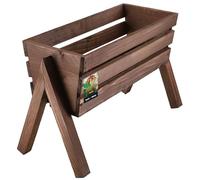 KOTARBAU® Fioriera su gambe 40,5 x 18 x 28,5 cm, colore marrone, per balcone, aiuola rialzata