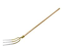 KOTARBAU® Forcone a 3 Denti in Acciaio Temprato Forchetta da Giardino con Manico in Legno 150 cm Forca da Giardino Strumenti Manuali Attrezzi Accessori da Giardino