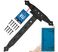 KOTARBAU Gancio a croce nero, 300 mm, cerniera nera, piastra per porta, collegamento in legno, verniciato a polvere