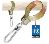 KOTARBAU® Gancio Altalena Collare 80 mm Rotondo Morsetto Moschettone per Altalena Giardino Gancio Amaca Sospesa Ganci per Altalena da Esterno Ganci in Acciaio Zincato Dorato