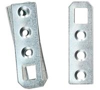 KOTARBAU - Gancio per armadio, 50 x 15 x 1,0 mm, forma piatta, per armadio, mobili, letto, zincato, colore: Argento