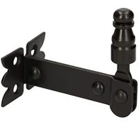 KOTARBAU® Gancio per persiane sosta per persiane avvitata 68 mm maniglia a ribalta per finestra serratura per finestra decorativa nera in acciaio massiccio