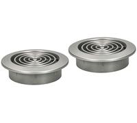 KOTARBAU® - Griglia di ventilazione argento satinato e rotonda, diametro 45 mm, con griglia di protezione dagli insetti