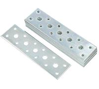 KOTARBAU® Le piastre di giunzione piatta, 145 mm x 40 mm, piastra forata zincata, colore argento, connettore per legno, per interni ed esterni, piastra forata in acciaio(10)