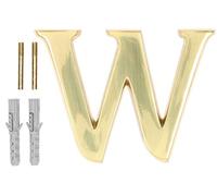 KOTARBAU® - Lettera “W” in ottone, 10 cm, per case, residenze, alberghi, appartamenti, monumenti e lapidi, 100% ottone