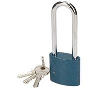 KOTARBAU® lucchetto universale in ghisa, 40 mm, con archetto allungato, con corpo blu