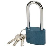 KOTARBAU® lucchetto universale in ghisa, 50 mm, con archetto allungato, con corpo blu