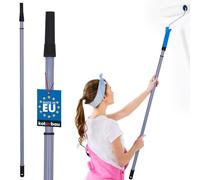 KOTARBAU® Manico telescopico 1 m - 2 m asta telescopica con supporto in acciaio e plastica per rulli da pittura, argento