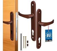 KOTARBAU® Maniglia per Porta da 90 mm, Sinistra Destra per Cilindro Profilato, Marrone, in Alluminio