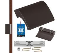 KOTARBAU Maniglia per porta del balcone, in alluminio, marrone, per terrazze, per balcone, per fumatori e porte, chiusura universale