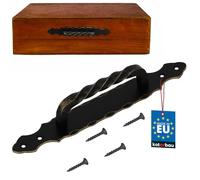 KOTARBAU® Maniglia per porta in acciaio 290 mm, colore oro - nero - in ferro battuto