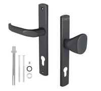 KOTARBAU® Maniglia per porta in alluminio, 92 mm, cilindro profilato, manico lungo antracite per porta interna