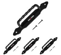 KOTARBAU®, maniglia per porta in ferro battuto, 190 mm, colore nero (Confezione da 4)