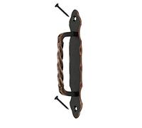 KOTARBAU Maniglia per porta in ferro battuto, 190 mm, in rame e rame, colore: nero