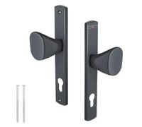 Kotarbau Maniglia per porte interne ed esterne, guarnitura per porta a piastra lunga con cilindro di profilo, da 92 mm, in alluminio, antracite