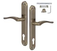 Kotarbau Maniglia per porte interne PZ Türklinke da 90 mm Patina Maniglie per porte a piastra lunga Guarnitura per serratura di stanza Guarnitura per serratura della porta con inserto a cilindro