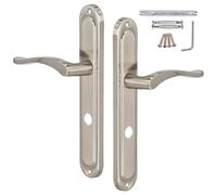 KOTARBAU® Maniglia per porte interne WC Türklinke da 72 mm Satin Maniglie per porte a piastra lunga Guarnitura per serratura di stanza Maniglione per porte interne Serratura per porta Guarnitura