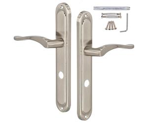 KOTARBAU® Maniglia per porte interne WC Türklinke da 72 mm Satin Maniglie per porte a piastra lunga Guarnitura per serratura di stanza Maniglione per porte interne Serratura per porta Guarnitura