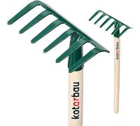 KOTARBAU® Mini Rastrello da 60 cm con 6 Denti in Acciaio Piccolo Rastrello con Gambo Manico in Legno Utensili da Giardinaggio Rastrellini a Mano Accessori da Giardino Manuali Attrezzi