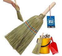 KOTARBAU® Mini Scopa di Paglia di Sorgo 20cm con Manico in Legno 10 cm Spazzola Manuale per Spazzare Superfici Piccole