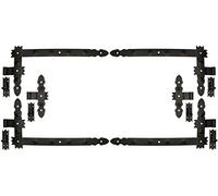 KOTARBAU® Nastro ad angolo in ferro battuto decorativo 600 x 50 mm + nastro centrale 6 pezzi Set con morsetto da avvitare per porte e porte