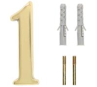 KOTARBAU® Numero civico 3D "1" in ottone, 10 cm, numero porta per case, insediamenti, alberghi, appartamenti, 100% ottone