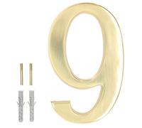 KOTARBAU® - Numero civico 3D "9" in ottone, 20 cm, per abitazioni, alberghi, appartamenti, 100% ottone