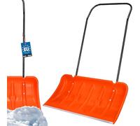 KOTARBAU® Pala da neve con ruote, pala da neve, 80 cm, con bordo in alluminio, con manico in metallo, colore: arancione