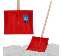 KOTARBAU® Pala da Neve per Bambini - Plastica - 25x20 cm - Rosso - Badile con Manico Legno - Paletta Neve Bambini - Mini Pala - per Giocare All'Aperto