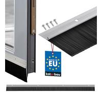 KOTARBAU® Paraspifferi Sottoporta - Alluminio - 1 m - Argento - 45 mm - Sottoporta Anti Insetti - Lunga Durata - Protezione Insetti - Spazzola Anti-insetti e Anti-spifferi - Avvitabile