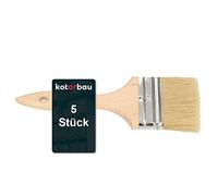 KOTARBAU - Pennello per pittura, con manico in legno, tutte le dimensioni, pennello piatto, per verniciatura, colori acrilici, setole resistenti e lavabili, tinta unita