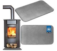 KOTARBAU® Piastra per stufa, 60 x 80 cm, in acciaio verniciato a polvere, colore argento antico, lamiera di cenere, piastra per camino, protezione da pavimento per focolari, fornelli, protezione dalle