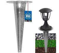 KOTARBAU® Picchetto per illuminazione da giardino, diametro 150 mm, in acciaio zincato, picchetto di messa a terra, ancoraggio a terra, supporto a terra per lampade da giardino, manicotto a terra