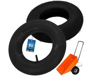 KOTARBAU® Pneumatico Carriola - ⌀ 38 cm - 4PR - Camera d'aria - ⌀ 33 cm - Gomma - Nero - 4.00-8 - Copertone e Camera d'aria Carriola - Sostituzione - Resistente