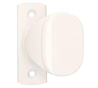 KOTARBAU® Pomello per porta, Pomello a sfera con piastra rettangolare, Tirante rotondo per porta, Rivestito in polvere, Bianco, Pomello fisso, Impugnatura comoda