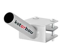 KOTARBAU® Portabandiere a 1 scomparto per un'asta per bandiere, montaggio su balaustra, 170 mm, verniciato a polvere, colore grigio