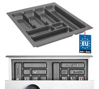 KOTARBAU® Portaposate per cassetto, organizer per posate da cucina, colore grigio, 490 x 435 mm