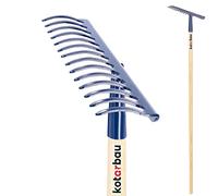KOTARBAU® Rastrello Curvo a 14 Denti Rinforzato con Manico in Legno 160 cm Rastrello in Acciaio Utensili da Giardinaggio Rastrellini a Mano Manuali Attrezzi Accessori da Giardino