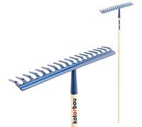 KOTARBAU® Rastrello da giardino con denti con manico in legno, strumento da giardinaggio per spazzare foglie, erba del terreno (12 denti)